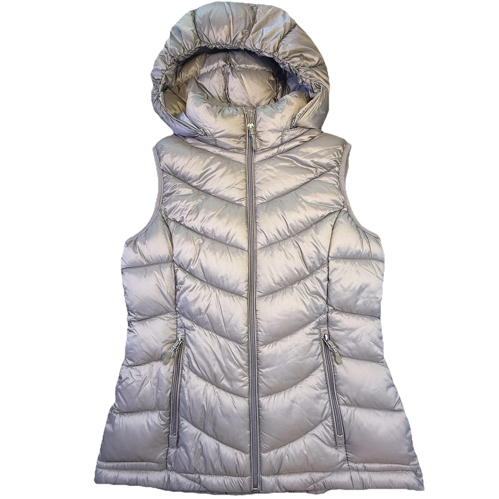 Charter Club Beige Packable Hooded Puffer Vest Women's XS